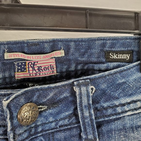 Rerock Express Distressed Skinny Jeans Size 4 - Picture 2 of 4